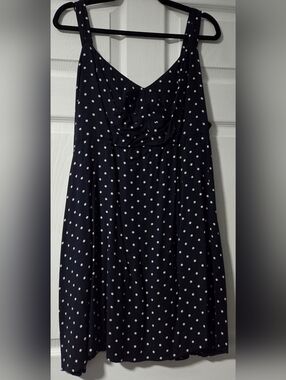 Old Navy Navy Blue Polka Dot Midi Dress